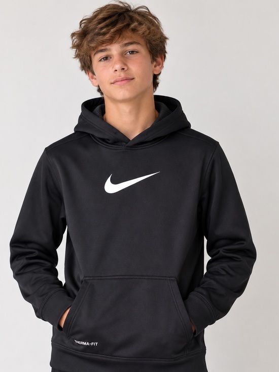 Nike Other - Nike Black Performance Therma-FIT Pullover Hoodie with White Swoosh

0017